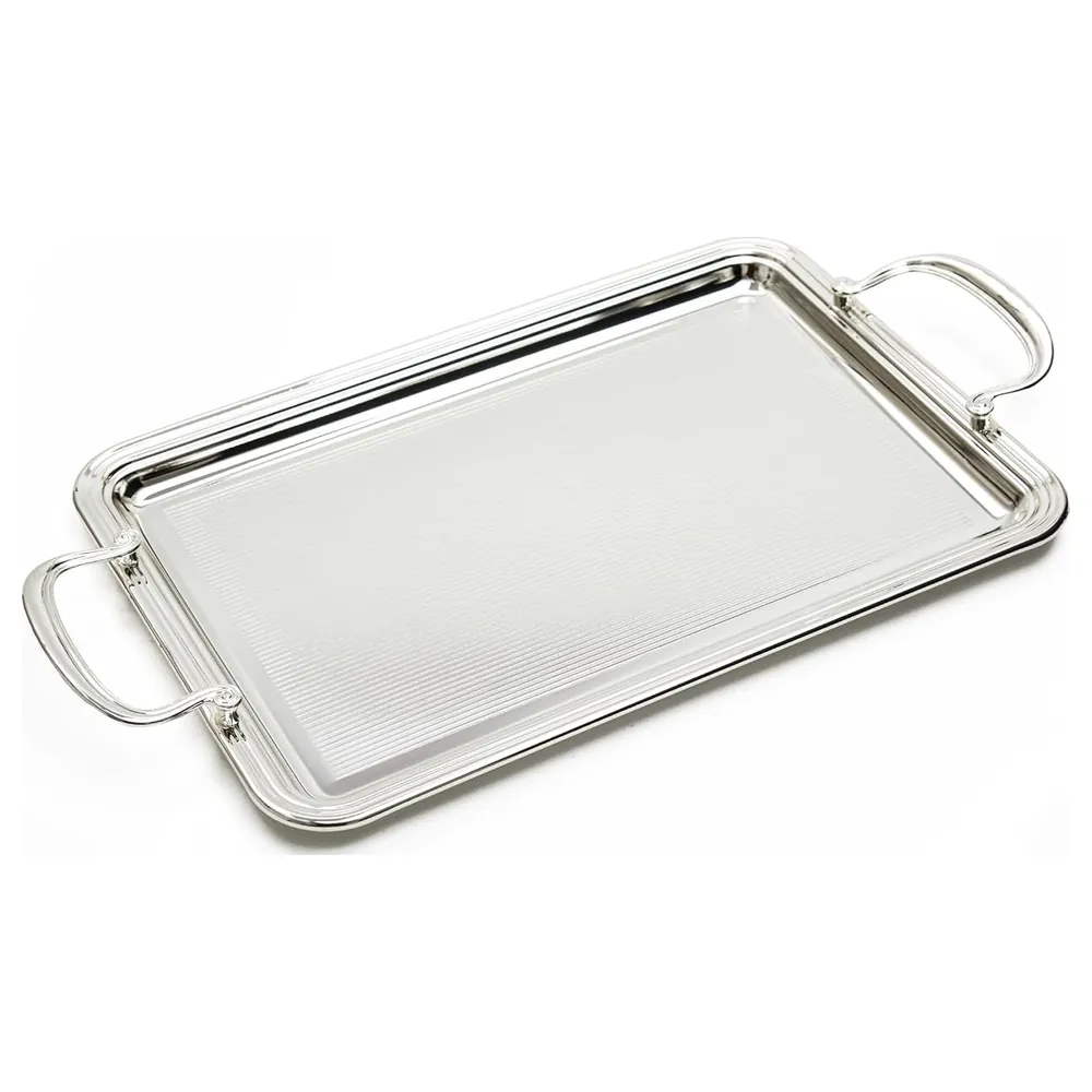 Zolten Silver Plated Rectangular Serving Tray, 50 cm - ZL2013914