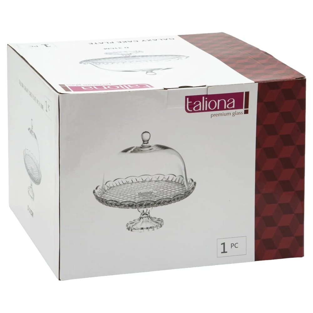 Taliona Clear Glass Galaxy Cake Plate with Dome, 31 x h29 cm - C6913575 - Image 4
