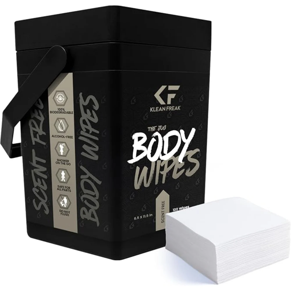 Klean Freak Body Wipes The Jug 120 Wipes, Large Shower Wipe Dispenser for Gym, Camping and Home, Alcohol Free, Scent Free - TJSF01 - Image 4