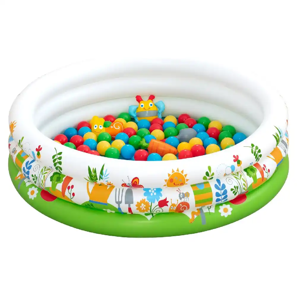 Bestway Sprouts & Spring Ball Pit 1.02m x H25cm, Inflatable Kids Ball Pit, Toddler Play Pool for Indoor & Outdoor Play, Multicolour - 521236