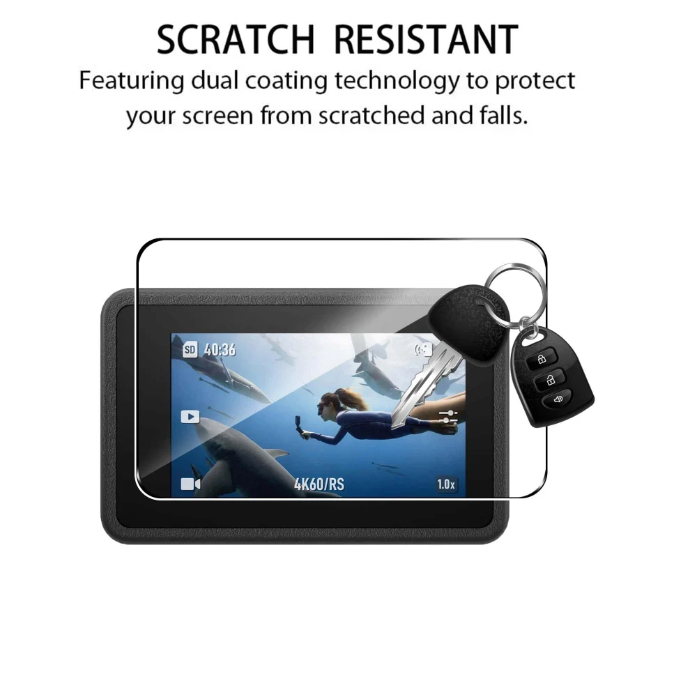 eWINNER 6pcs Tempered Glass Screen Protector Film for DJI Osmo Action 4, 2 Front and 2 Back Screen Protectors plus 2 Lens Film for Osmo Action4 Camera, Clear - NX-QZDR-PS03 - Image 5