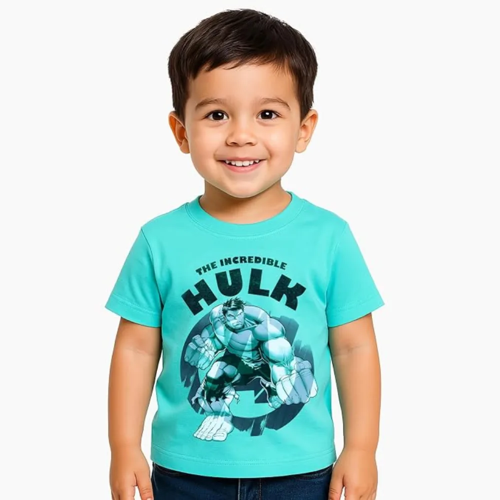Marvel The Incredible Hulk Boys T-Shirt, Cotton Lycra Stretch, Crew Neck Short Sleeve, Casual Wear, 2-3 Years, Sky Blue - TU22629-2-3Y - Image 3