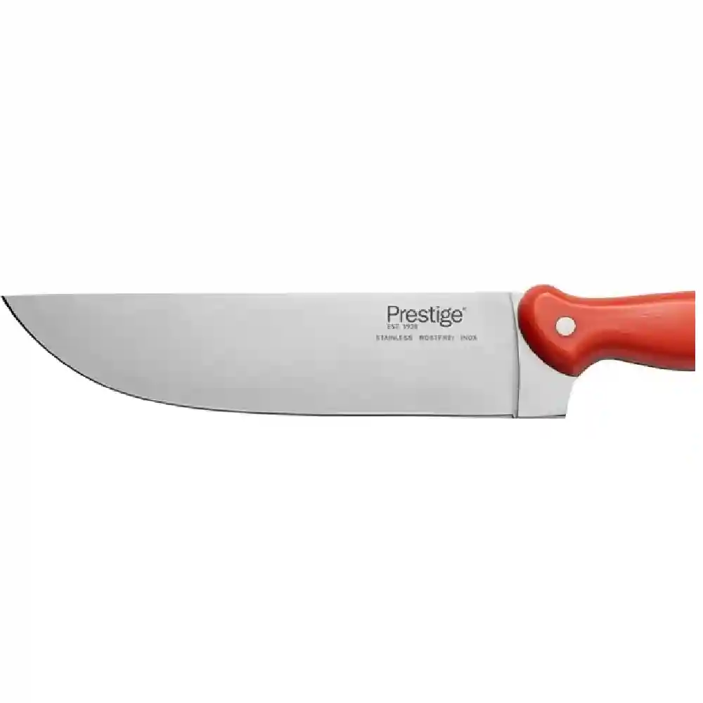 Prestige Professional 8 Inch Butcher Knife Stainless Steel Carving & Meat Slicing Knife, Red - PR49346 - Image 3