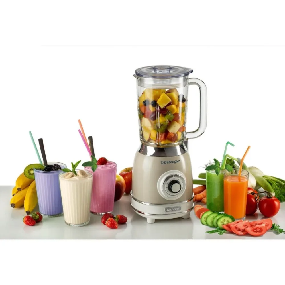 Ariete Vintage Blender with Glass Cup, Vintage-Inspired Styling, Glass Blending Jug, Blended Drinks and Ingredient Preparation, Kitchen Appliance - MOD05832/03 - Image 2