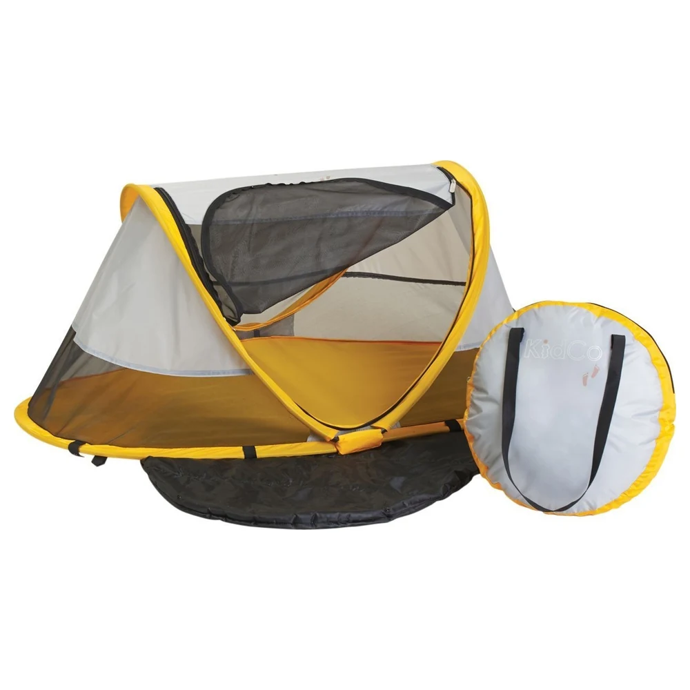 KidCo PeaPod Portable Travel Bed with Mesh, UV Protection and Carry Bag, Sunshine - P3011
