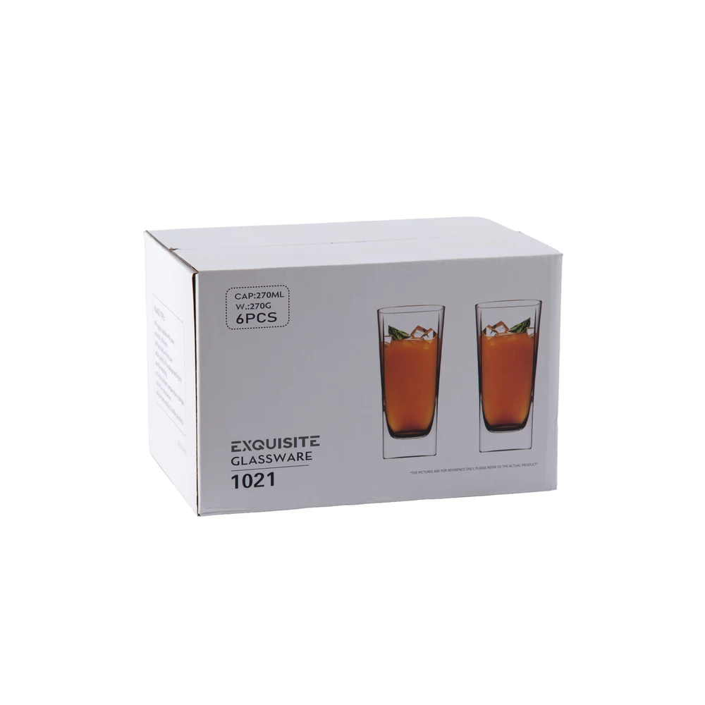Taliona Exquisite Square 6-Piece Clear Glass Tumbler Set 27 cl - C6911021 - Image 2