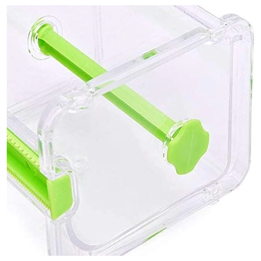 Molshine Transparent Desktop Washi Tape Dispenser Pack of 2, Stackable PS and ABS Tape Holder with Two Serrated Cutters, Green - Image 4