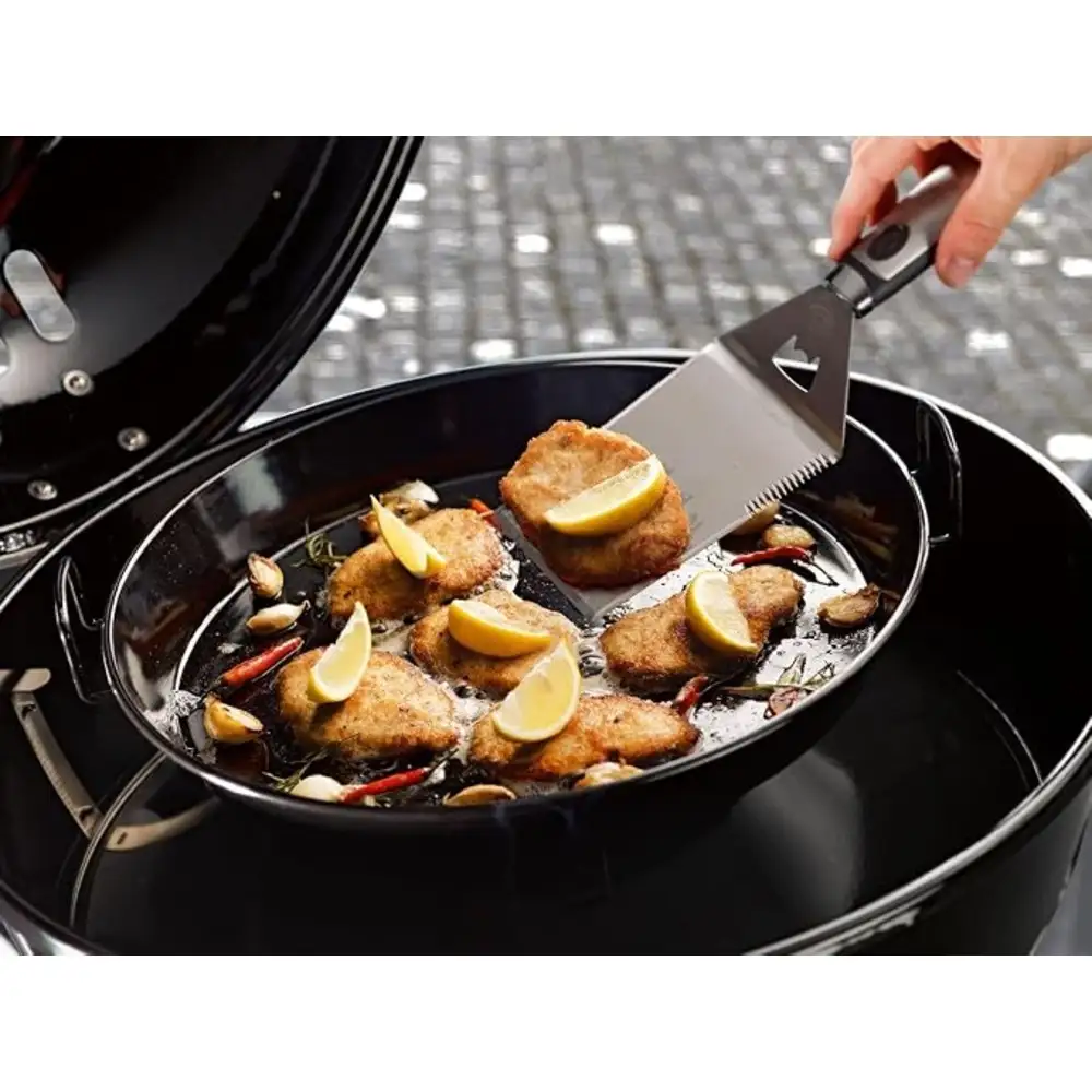 Outdoorchef Gourmet Set 480 and 570, 2 Piece Enamelled Pan and Perforated Tray, For Paella, Pizza, Vegetables and Baking - 18.211.60 - Image 5