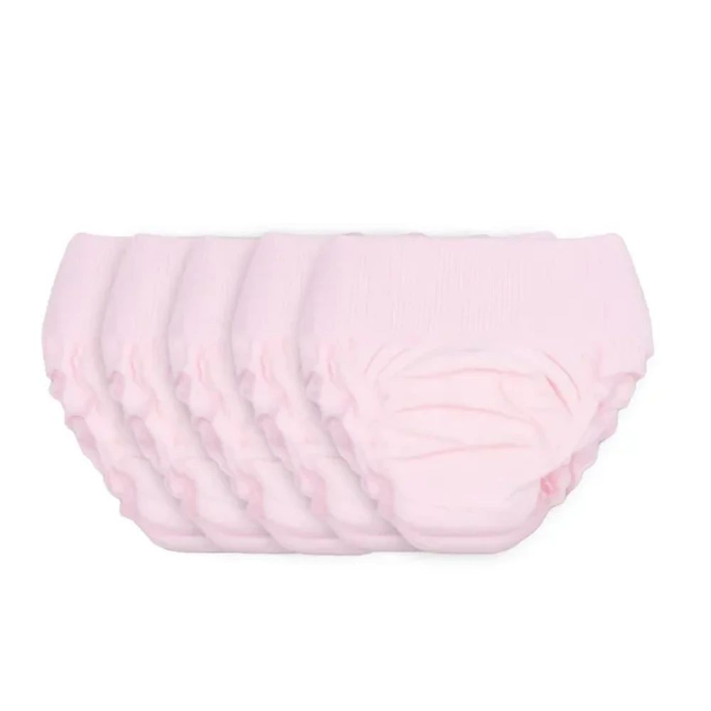 Partum Panties High-Waisted 5-Pack Bundle Disposable Postpartum Underwear, Large Size 100-140CM Hips, Soft & Absorbent, Ideal for Postpartum Recovery, White - 000L1