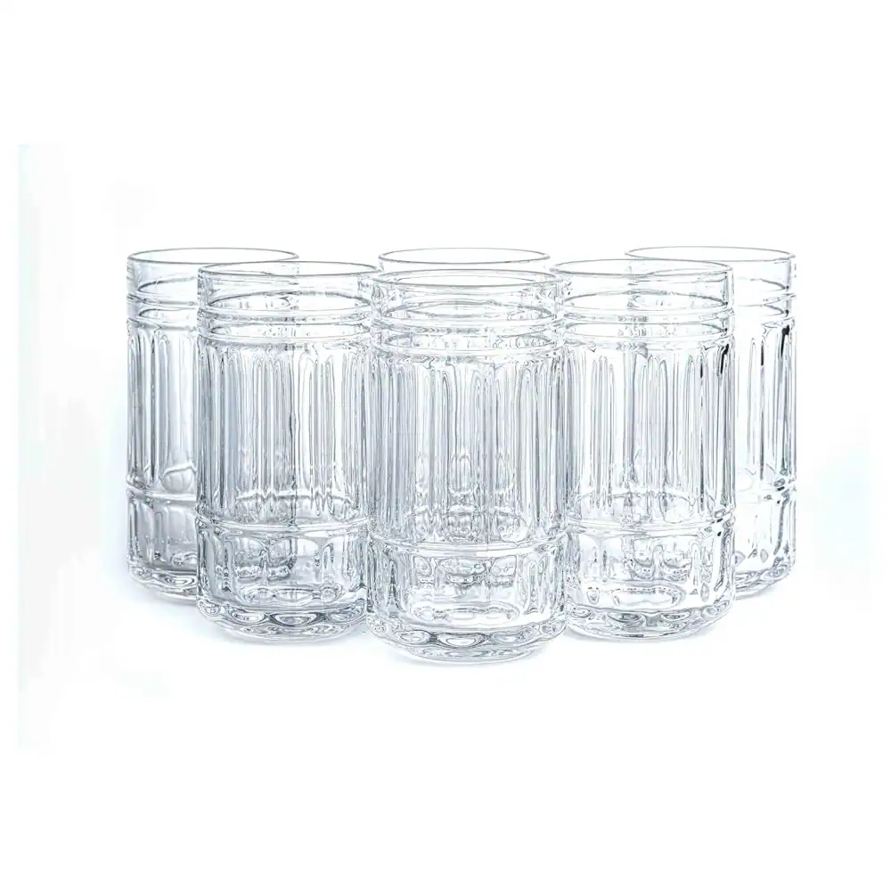Taliona Rock 6-Piece Clear Glass Highball Tumbler Set 35 cl - C6913819