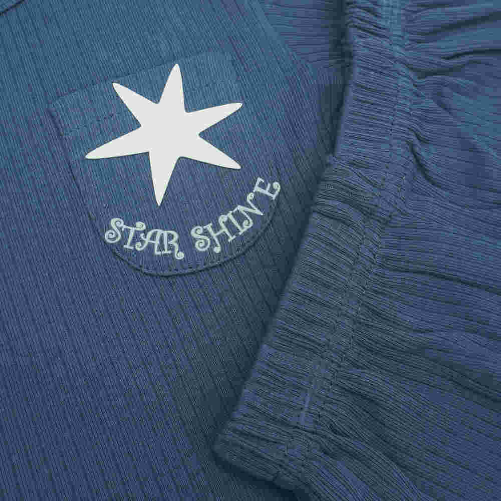 Babies Basic Ribbed Cotton Short Sleeves T-shirt and Plain Shorts Set 6-12 Months Blue M714-TO-BLU-6-12-2PC - Image 2