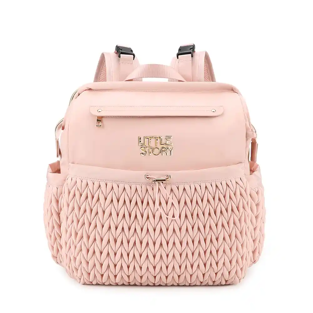 Little Story Diaper Backpack With Changing Pad And Laptop Sleeve Blush Pink - LS_DB01_PI - Image 2
