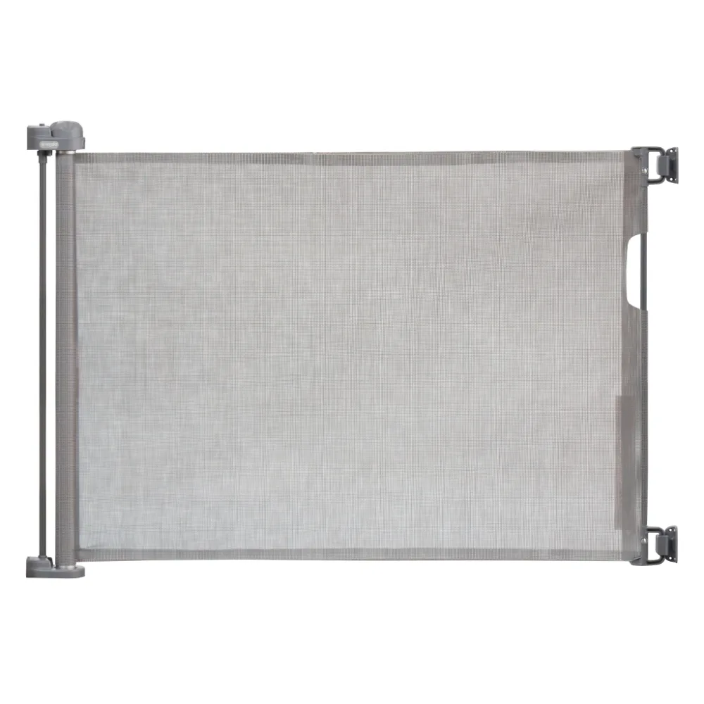 Regalo Extra Wide Retractable Baby Gate, Expands up to 50 Inches, Secure Mesh Barrier, Lock and Unlock Indicator, Hardware-Mount Installation, Pet-Friendly Design, 30 Inches Tall, Grey - 1850 G
