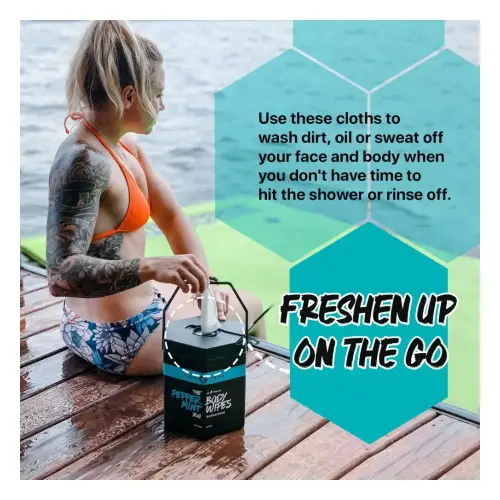 Klean Freak Body Wipes The Jug 120 Wipes, Large Shower Wipe Dispenser for Gym, Camping and Home, Alcohol Free, Peppermint - TJPP01 - Image 5