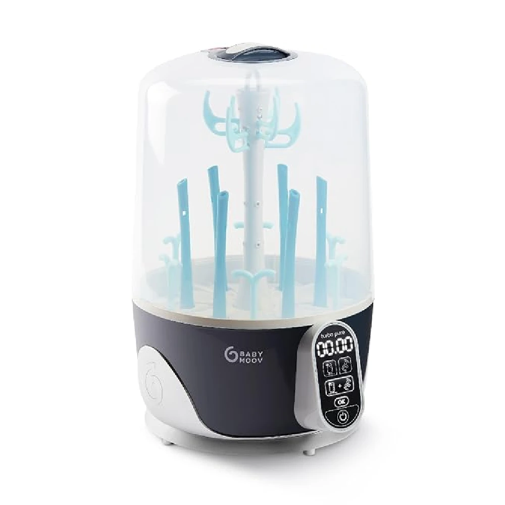Babymoov - Turbo Pure 3-in-1 Steriliser, Dryer And Purifier, HEPA filter, BPA Free, Electric Steam Sanitizer for Pacifiers, Teethers, Breast Pumps Bottle And Accessories, LCD Display, Auto Shut-Off Mode - BMA003106UK