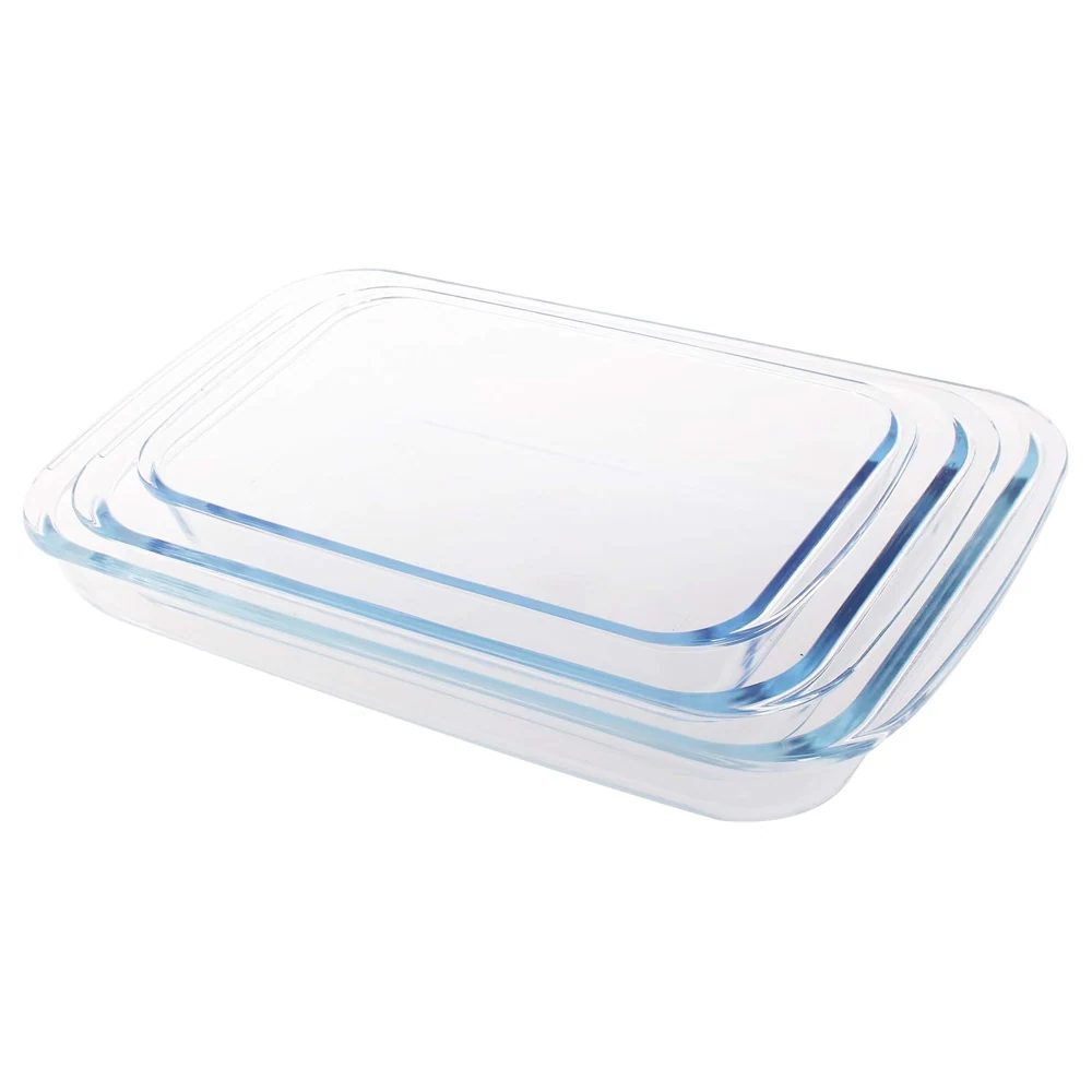 Taliona Rectangular Borosilicate Glass Bakeware 3-Piece Set 1.6 L & 2.2+3 L - TL2213523