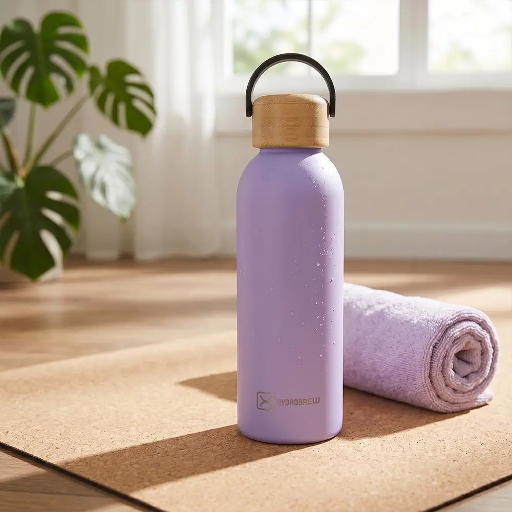 Hydrobrew Double Wall Stainless Steel Water Bottle Purple 500ml - HB_WBSS500RUB_PU - Image 2