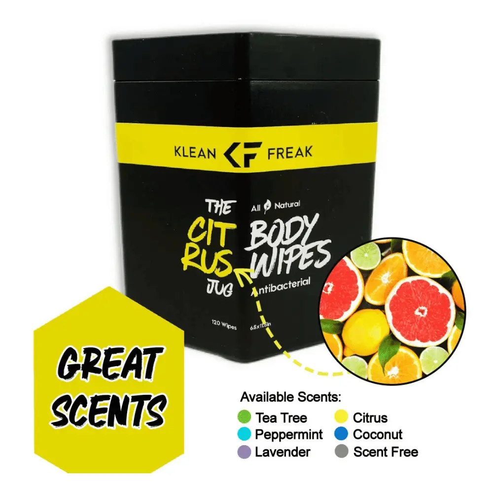 Klean Freak Body Wipes The Jug 120 Wipes, Large Shower Wipe Dispenser for Gym, Camping and Home, Alcohol Free, Citrus - TJCT01 - Image 2