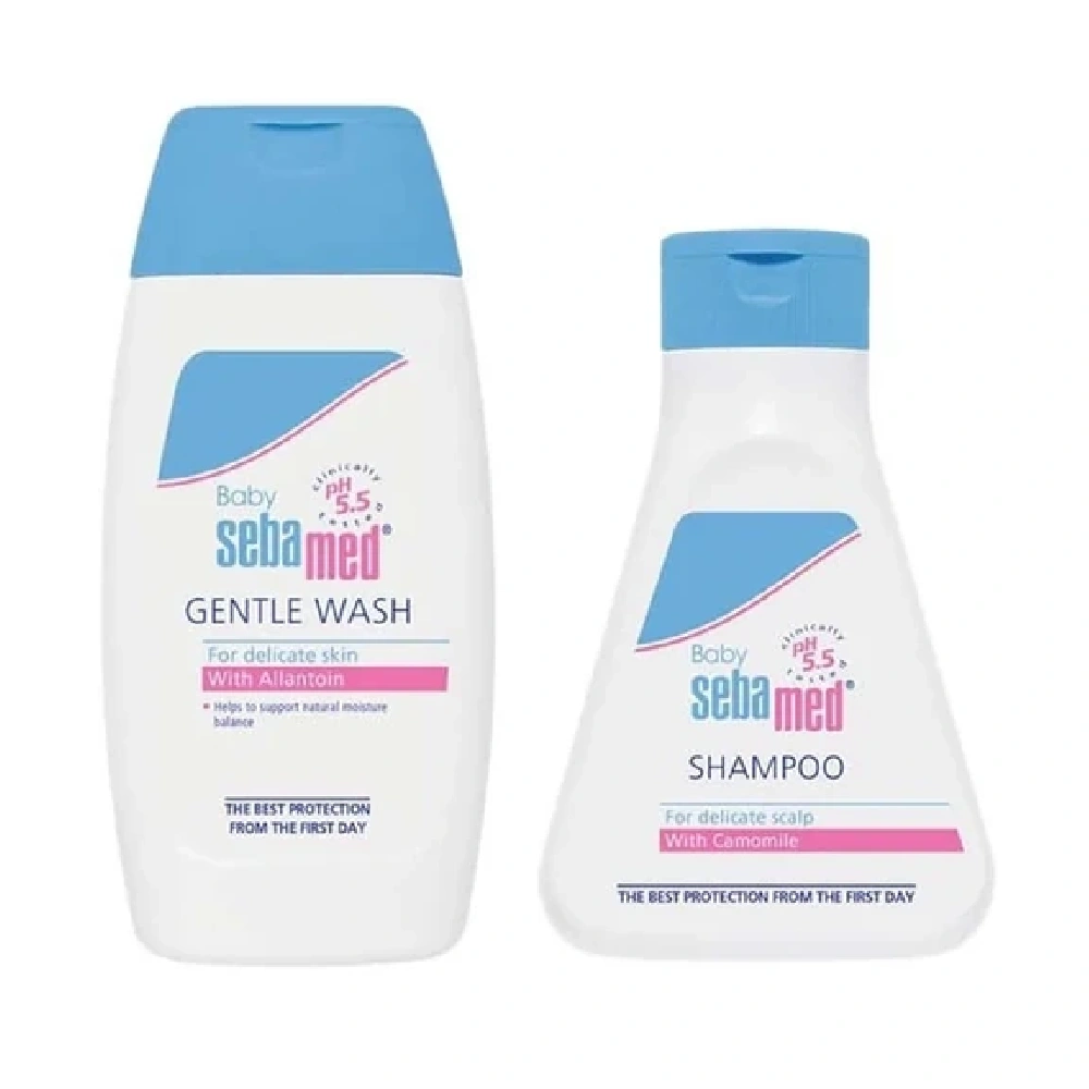 Sebamed Baby Gentle Wash 200ml and Baby Shampoo 150ml Duo Set, pH 5.5, Soap and Alkali Free - HC0122