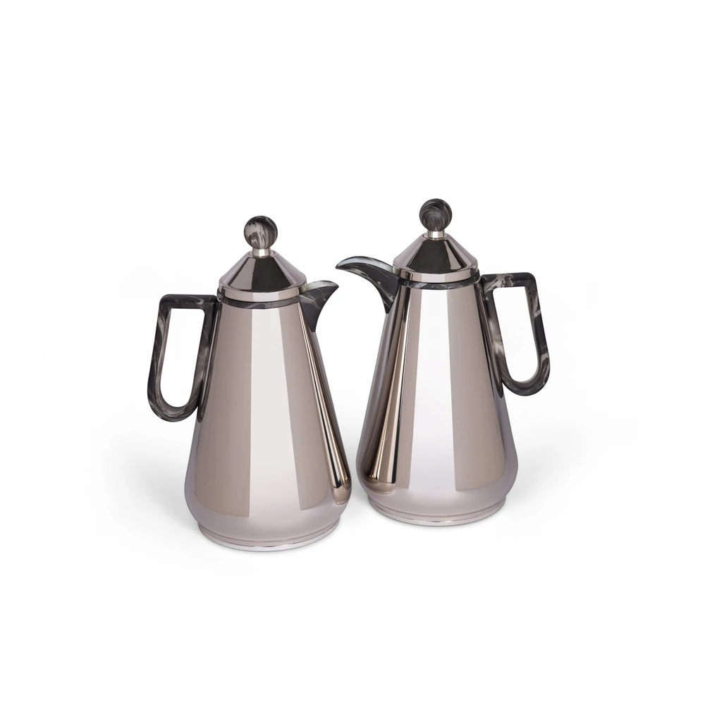 Zolten Velora Marquina 2-Piece Dishwasher-Safe Stainless Steel Vacuum-Insulated Flask Set, 1 L + 1 L - ZL1714707