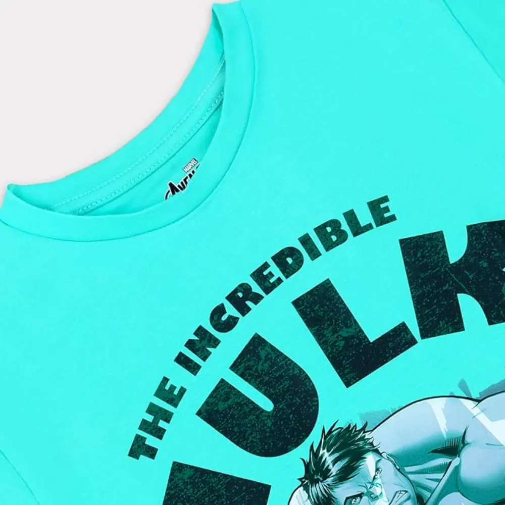 Marvel The Incredible Hulk Boys T-Shirt, Cotton Lycra Stretch, Crew Neck Short Sleeve, Casual Wear, 2-3 Years, Sky Blue - TU22629-2-3Y - Image 4