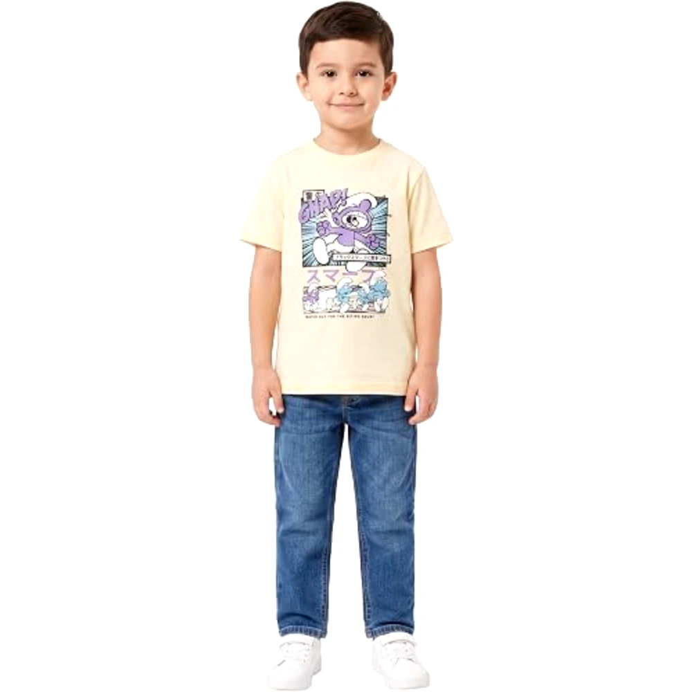 The Smurfs Gnap Comic Boys T-Shirt, 100 Percent Cotton, Crew Neck, Casual Wear, 7-8 Years, Cream - TU25934-7-8 - Image 5