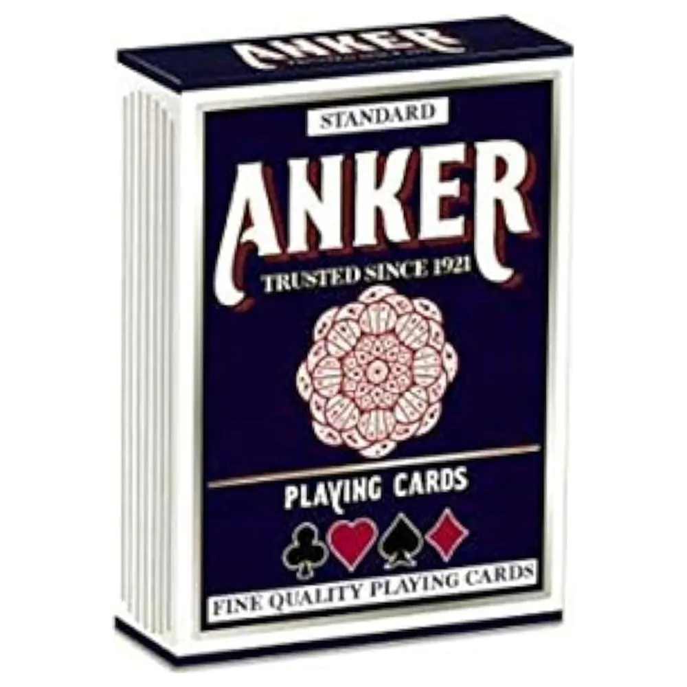 Anker Play Standard Playing Cards, Fine Quality Boxed Deck for Poker, Solitaire, Travel and Party Favours