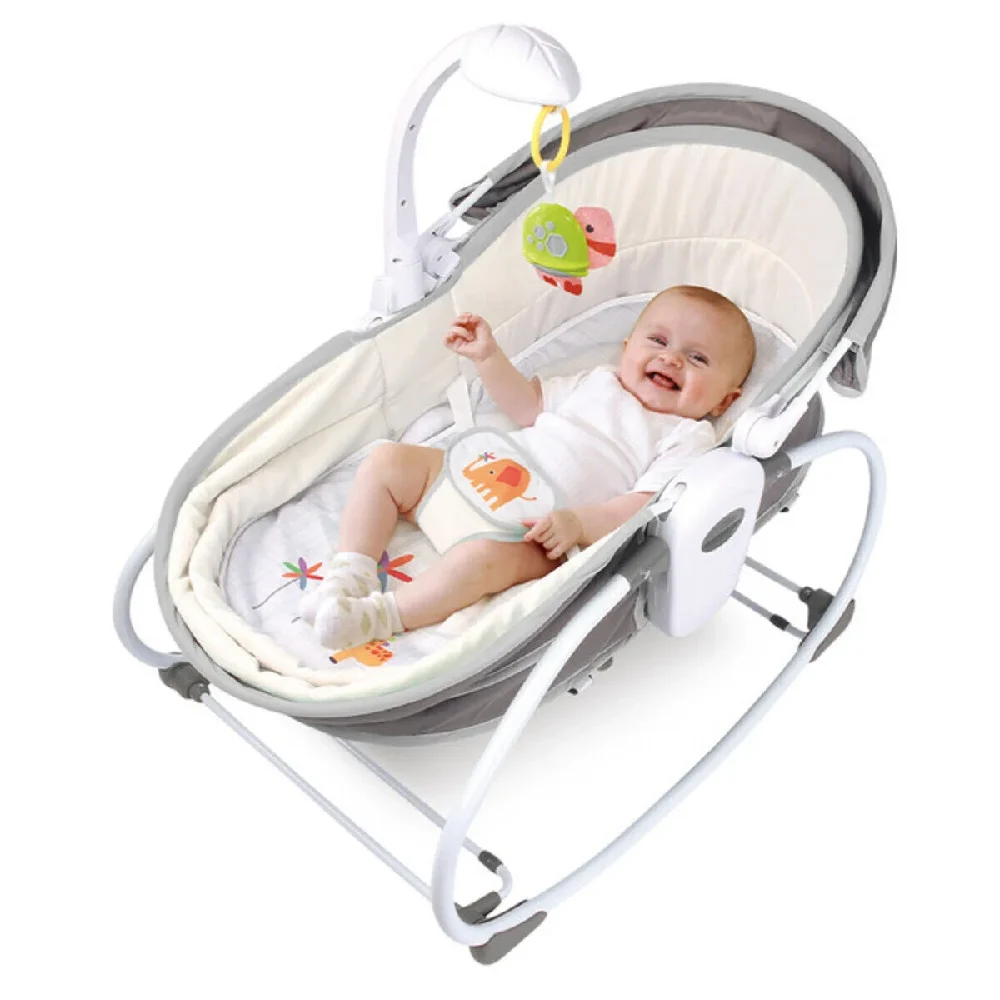Teknum TK_5in1RK_GY 5In1 Cozy Rocker Bassinet with Awning and Mosquito Net Grey