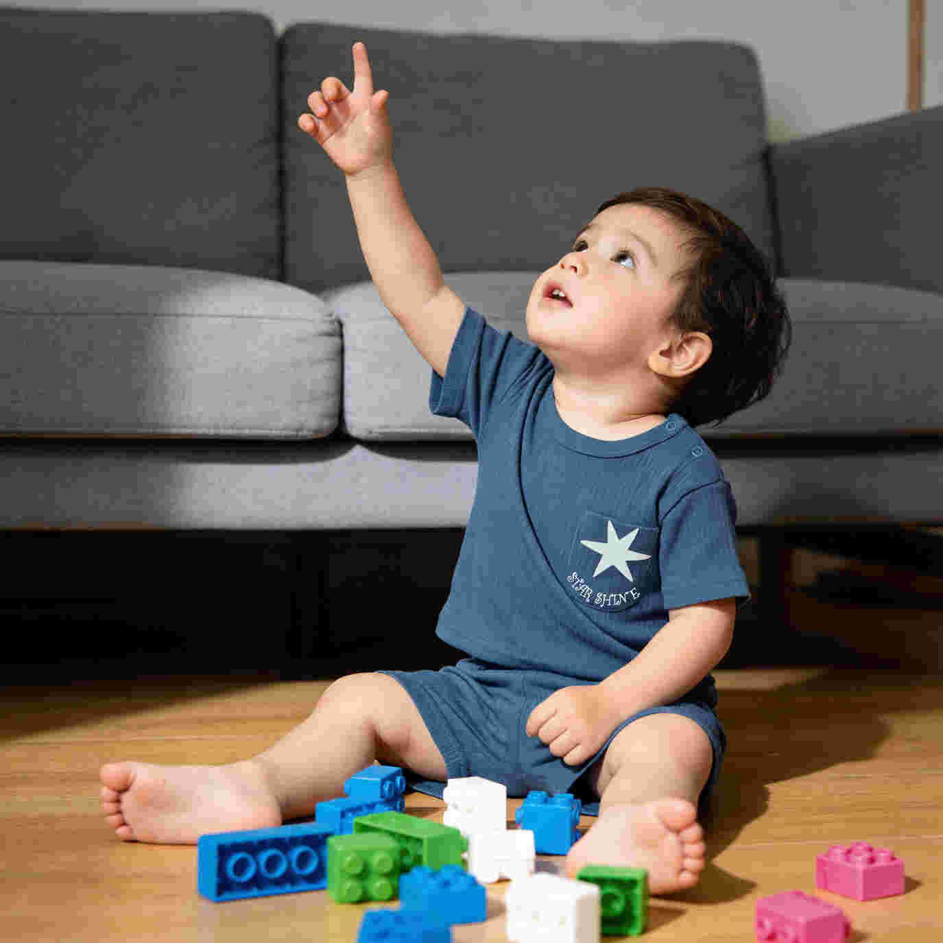 Babies Basic Ribbed Cotton Short Sleeves T-shirt and Plain Shorts Set 3-6 Months Blue M714-TO-BLU-3-6-2PC - Image 7