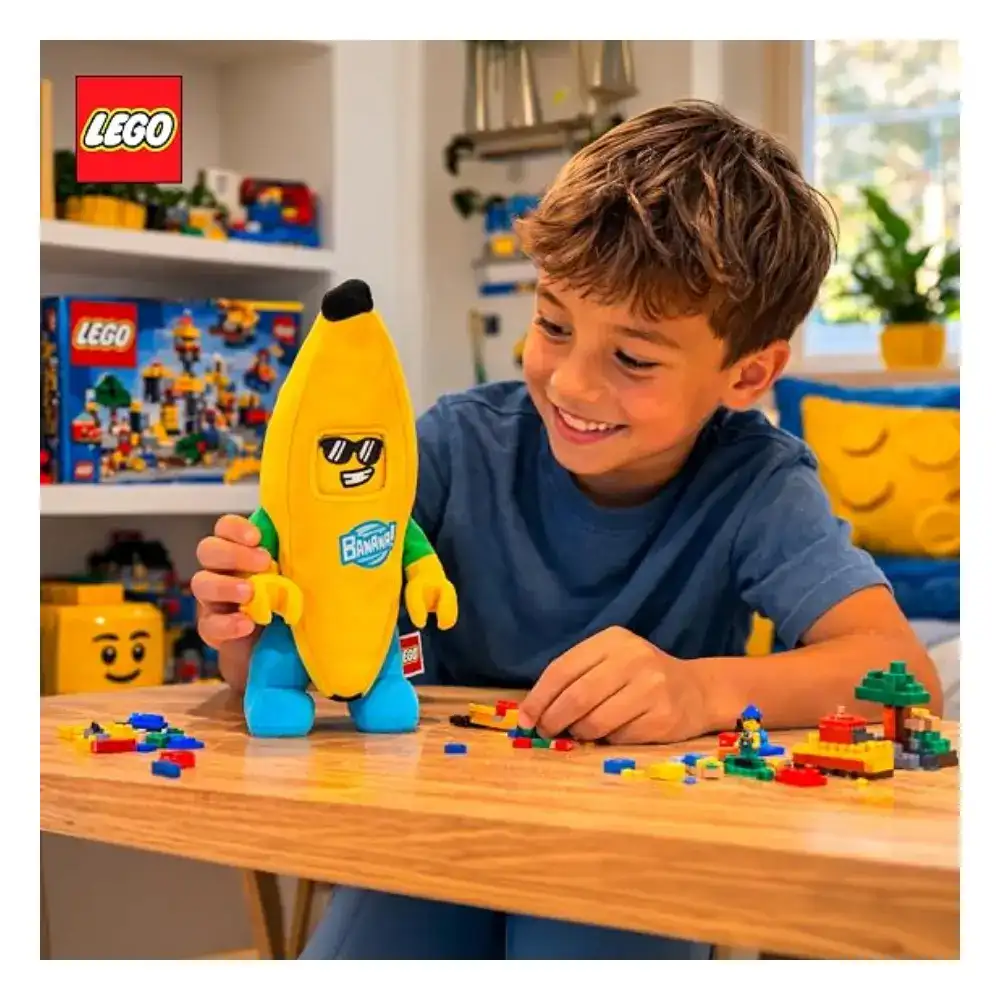 Manhattan Toys LEGO Banana Guy Large Plush Character Toy, Soft Collectible Costume Doll for Kids, Cute Room Decor, Gift for Boys & Girls, Stuffed Figure, Multicolour - 351280LL - Image 7