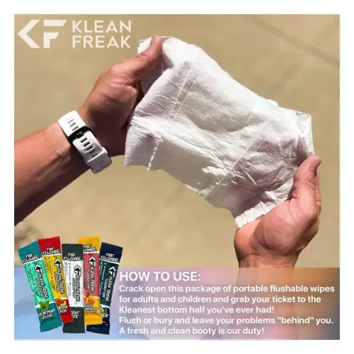 Klean Freak The Flusher Flushable Wipes 20 Pack, Biodegradable Plant Fibre, Alcohol Free, Aloe and Witch Hazel, Kascade Pine - FLKP20 - Image 5