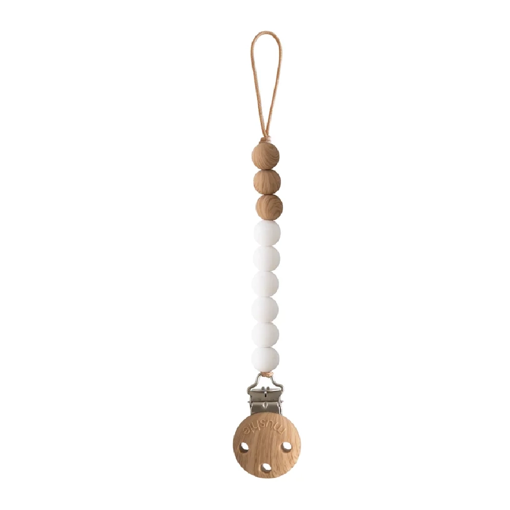 Mushie Pacifier Clips Eva White - MU2090215