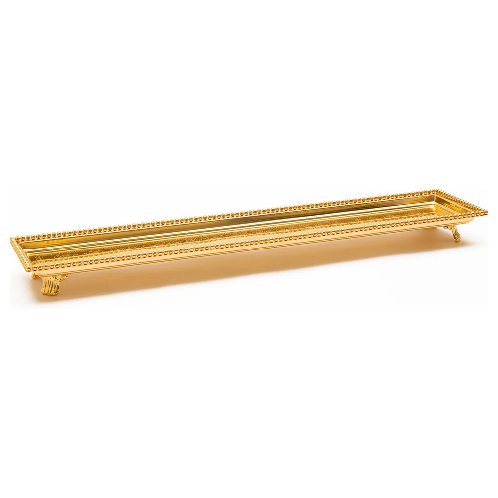 Zolten Silver Plated Rectangular Serving Tray, Gold, 60 cm - ZL2013907