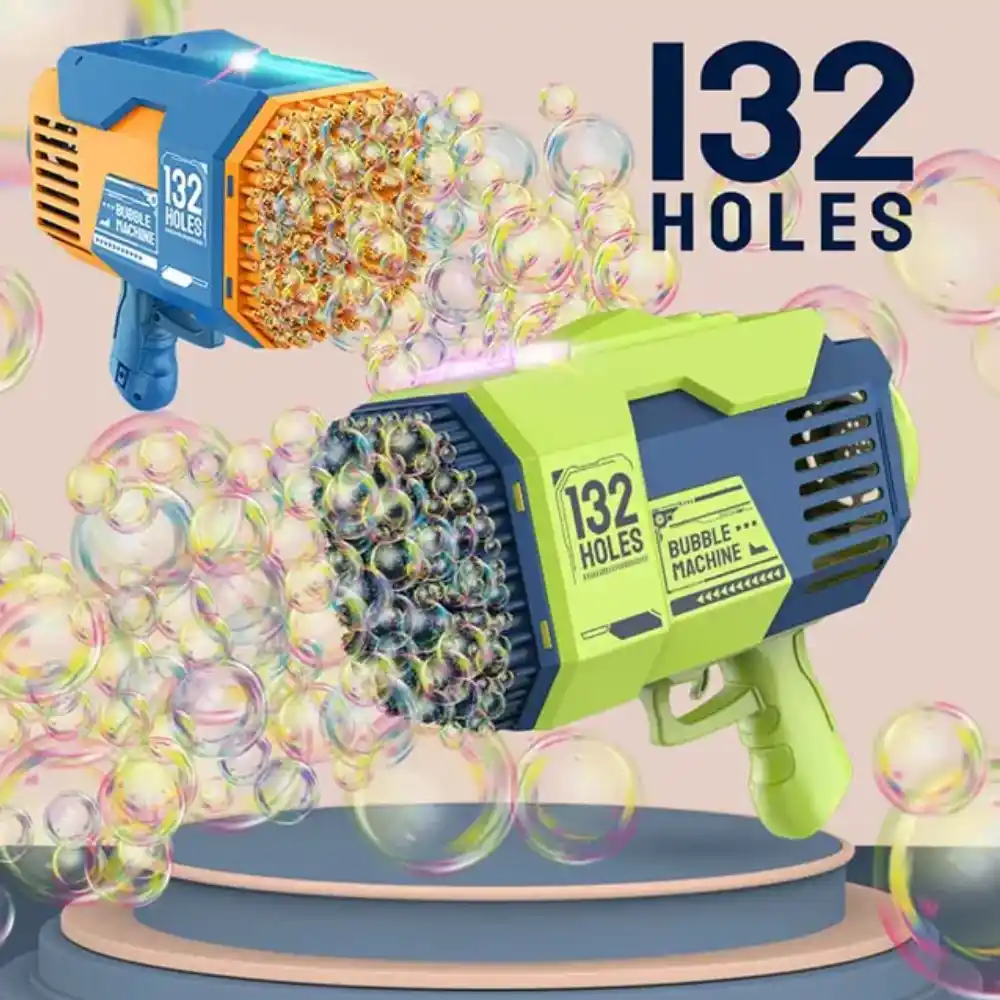 Little Story 132 Holes Bubble Machine Gun with Light, Rechargeable, Orange - LS_132BG_OR - Image 5