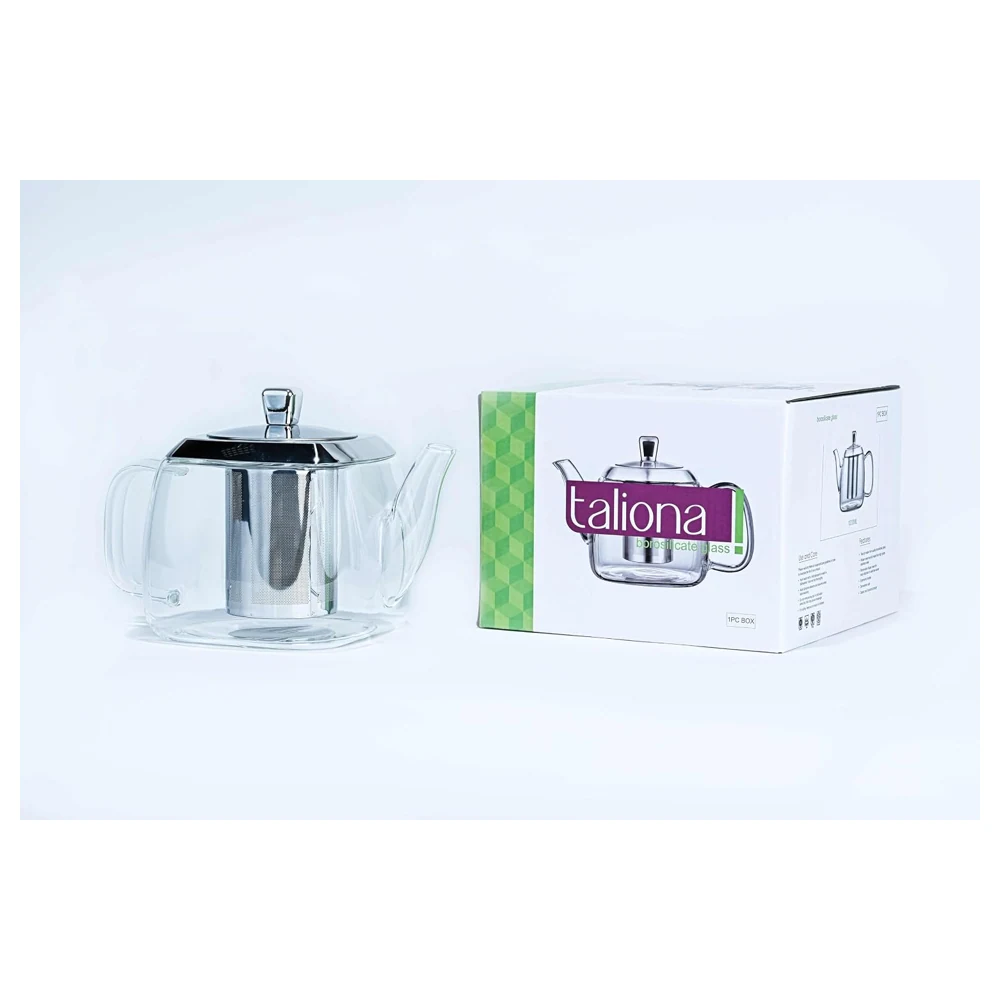 Taliona Lux Borosilicate Glass Tea Pot with Stainless Steel Filter & Lid 1200 ml - TL2213836 - Image 8
