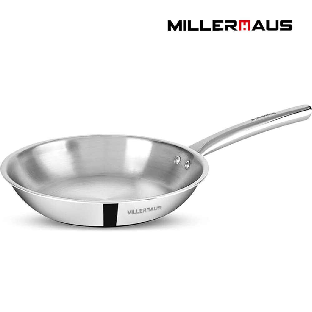 Nautilus Triply Stainless Steel Fry Pan, Silver, Even Heat Distribution, 24 cm - MHIN-0807 - Image 2