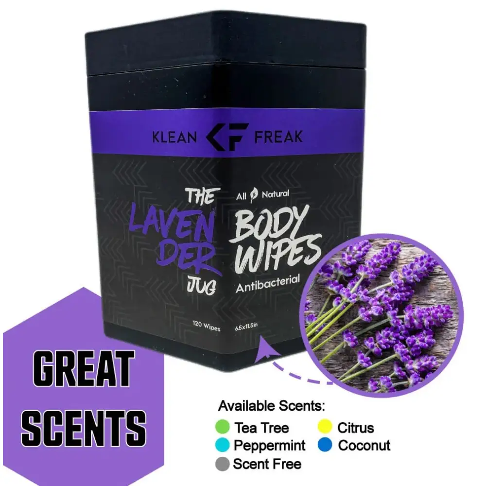 Klean Freak Body Wipes The Jug 120 Wipes, Large Shower Wipe Dispenser for Gym, Camping and Home, Alcohol Free, Lavender - TJLV01 - Image 2