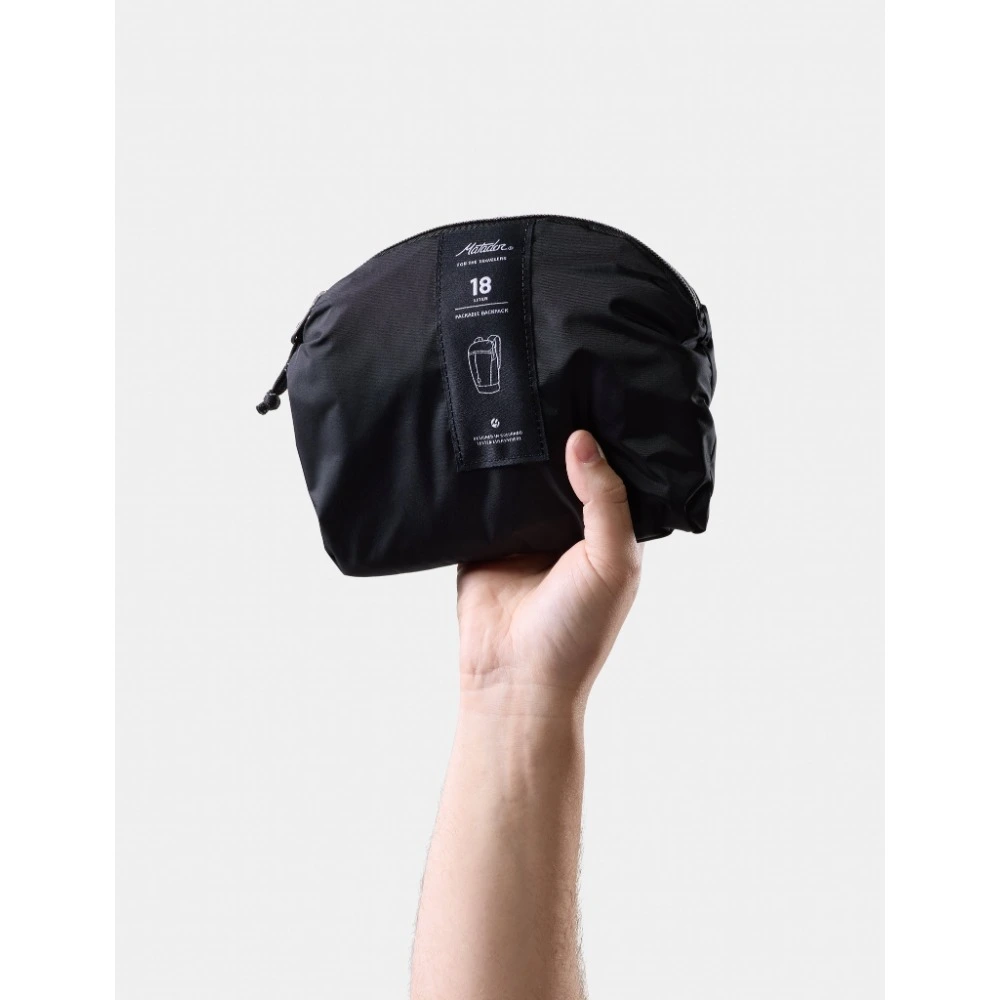 Matador 18L Packable Backpack, Ultralight Weatherproof Daypack, Folds into Own Pocket, Travel and Hiking Backpack, Black - MATZPB18001BK - Image 4