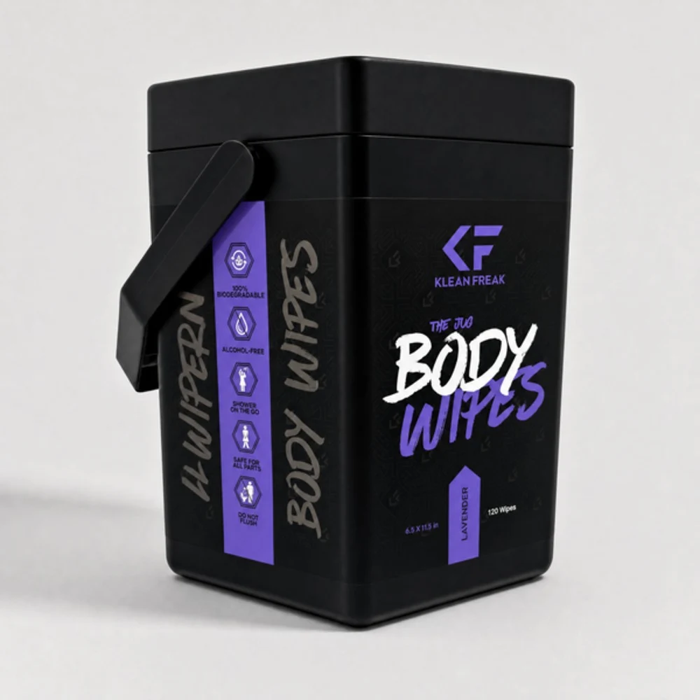 Klean Freak Body Wipes The Jug 120 Wipes, Large Shower Wipe Dispenser for Gym, Camping and Home, Alcohol Free, Lavender - TJLV01 - Image 3