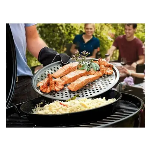 Outdoorchef Gourmet Set 480 and 570, 2 Piece Enamelled Pan and Perforated Tray, For Paella, Pizza, Vegetables and Baking - 18.211.60 - Image 2