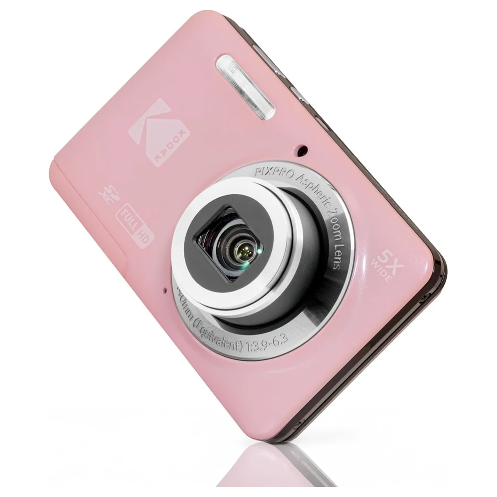 KODAK PIXPRO FZ55 Friendly Zoom 16MP Digital Camera with 5x Optical Zoom, 28mm Wide-Angle Lens, 1080p Full HD Video and 2.7 Inch LCD, Pink - FZ55PK