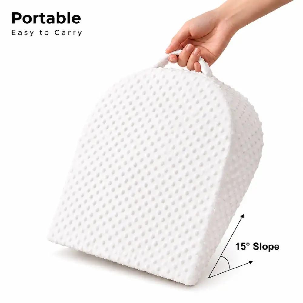 Sunveno 15 Degree Slope Baby Pillow With Removable Cover White - SN_BB15DP_WH - Image 3