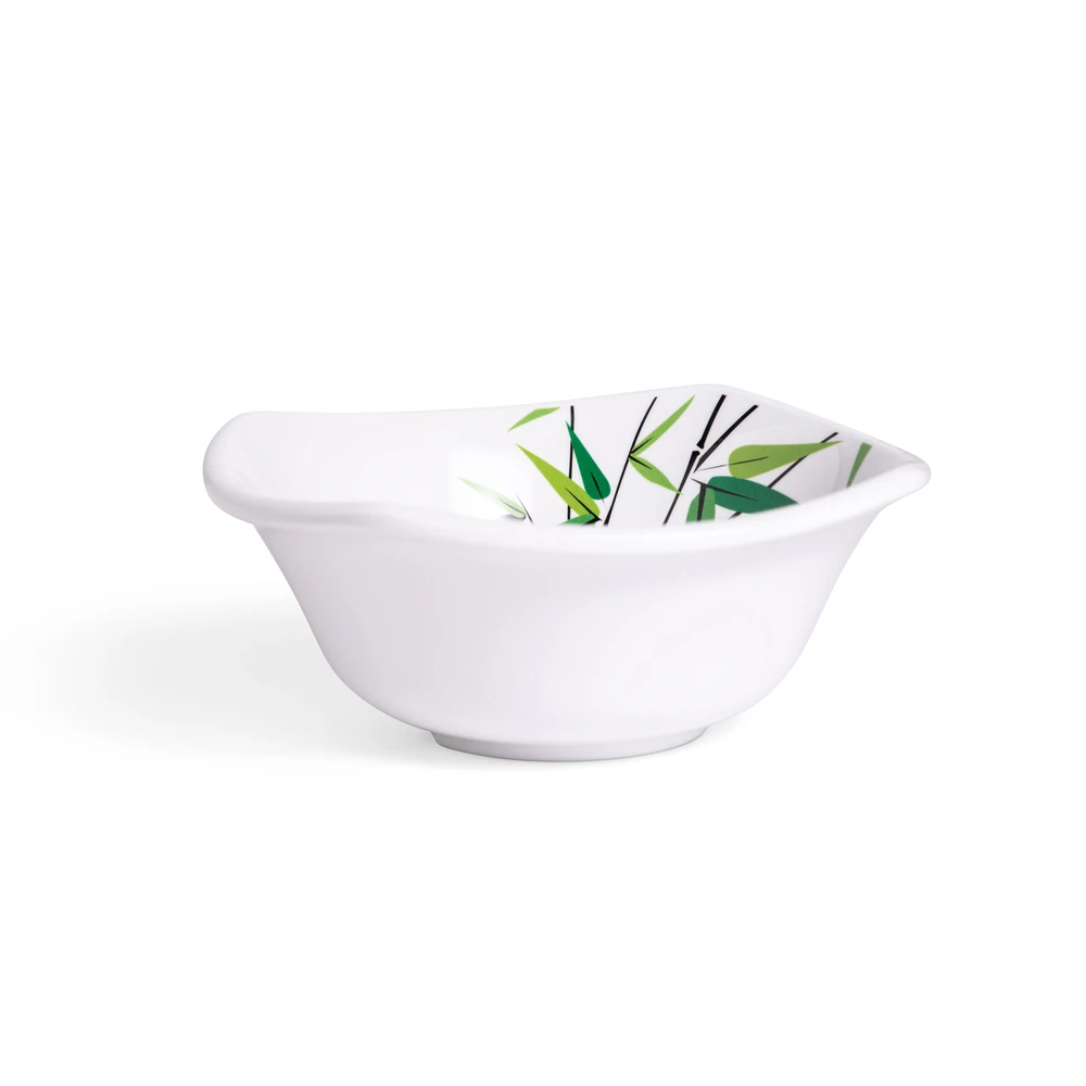 Hoover Green Bamboo Lightweight Melamine Square Bowl with Smooth Wipe-Clean Surface, 15 cm - HVRGB876