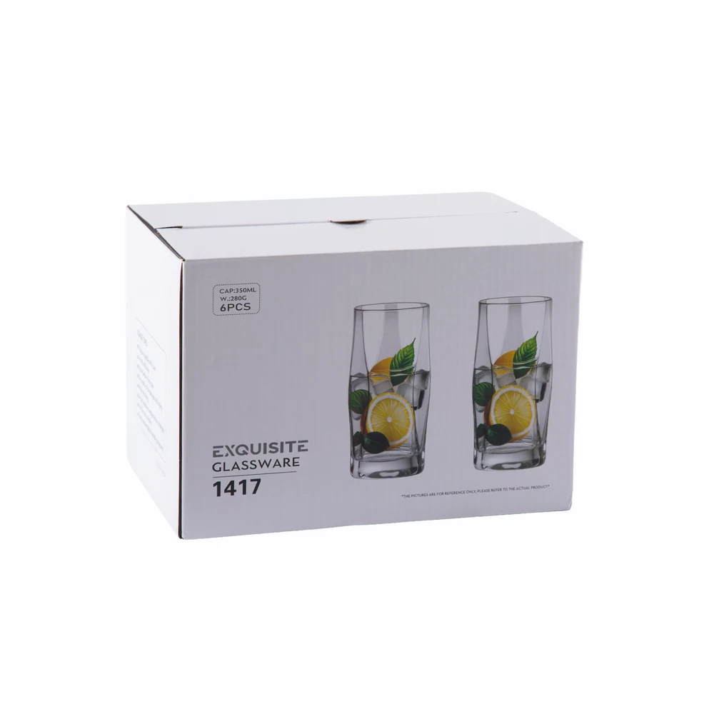 Taliona Exquisite Cube 6-Piece Clear Glass Tumbler Set 35 cl - C6911417 - Image 2