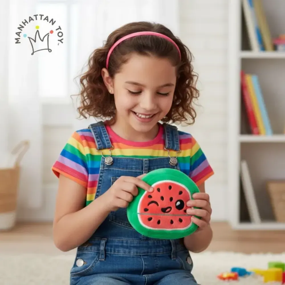 Manhattan Toys LEGO Duplo Watermelon Plush Character Toy, Soft Collectible Fruit Doll for Kids, Cute Room Decor, Gift for Boys & Girls, Stuffed Figure, Multicolour - 353820LL - Image 7