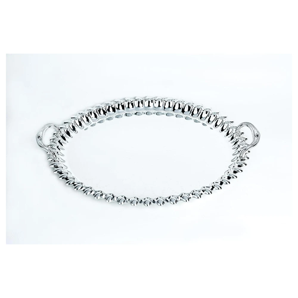 Zolten Silver Plated Round Serving Tray, 44 cm - ZL2013797