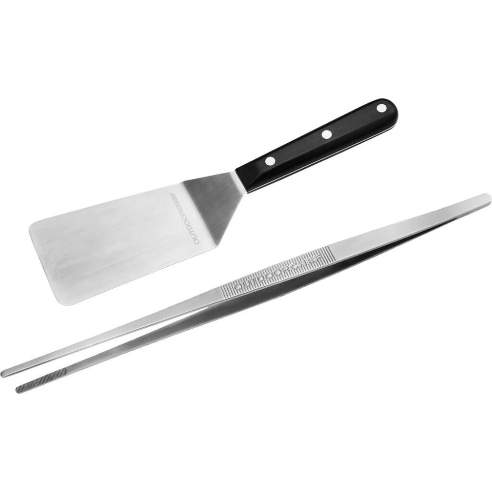 Outdoorchef Plancha Cutlery Set, Spring Steel Spatula with Pakka Wood Handle and Narrow Grill Tweezers, Griddle Tools - 14.112.65 - Image 6