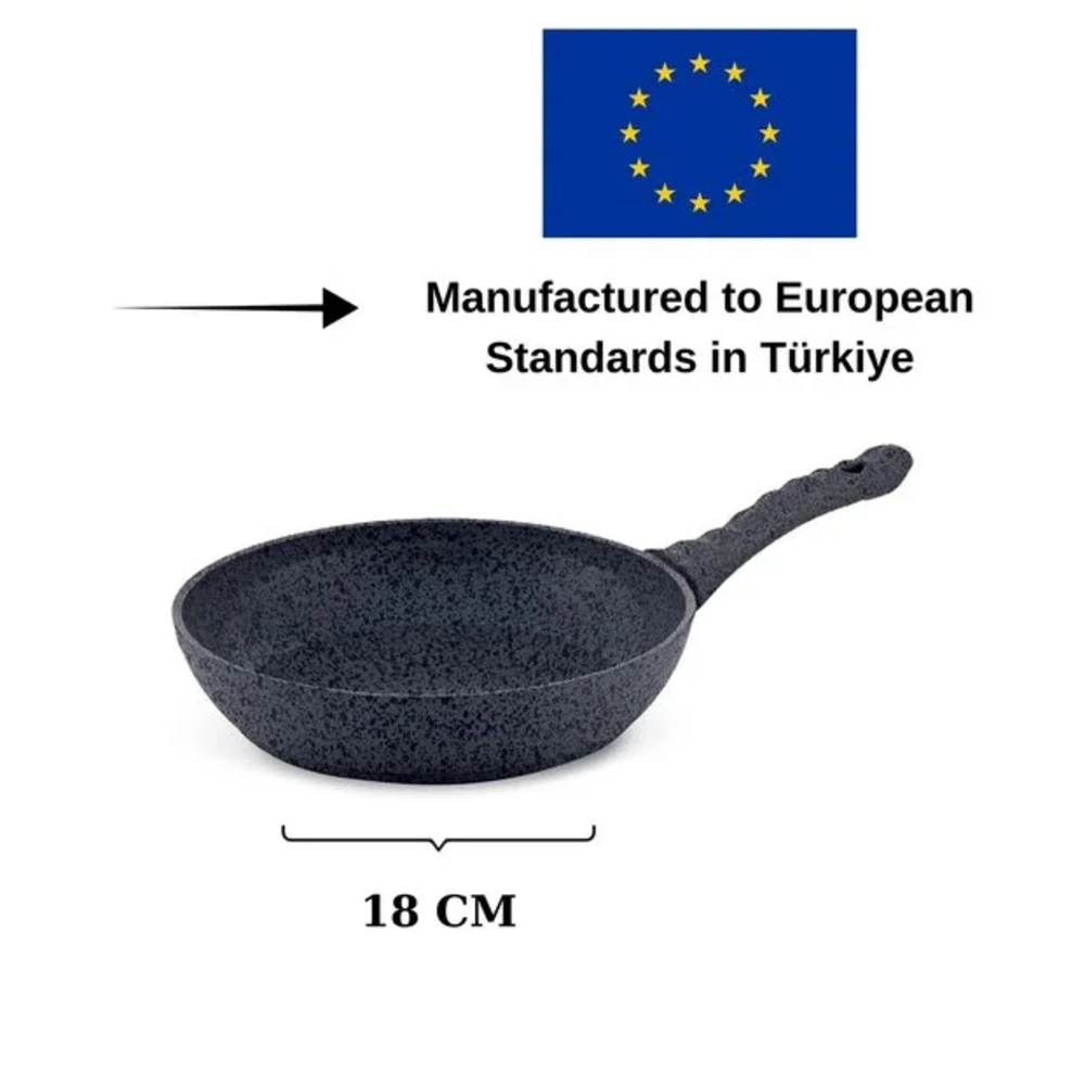 Alfa Swiss Stone Granite Fry Pan 18 cm, Non-Stick, Induction Compatible, PFOA-Free, Healthy Cooking Pan, Granite Outer and Interior, BPA Free - ALSW-F18 - Image 4
