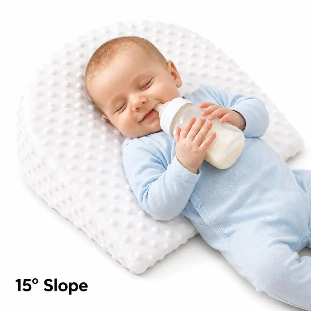 Sunveno 15 Degree Slope Baby Pillow With Removable Cover White - SN_BB15DP_WH - Image 4