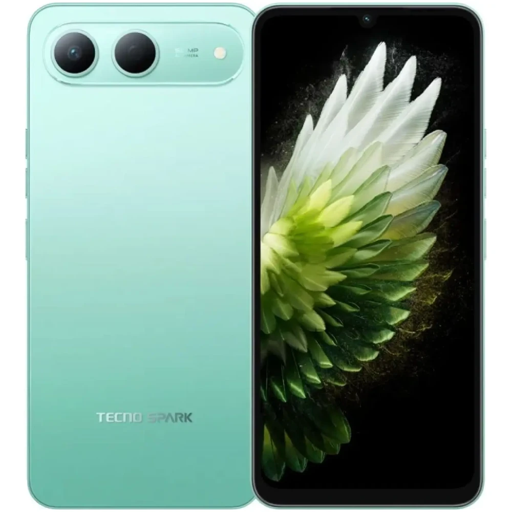 Tecno Spark 40 5G - 6.75 Inch 120Hz Display, 8GB RAM + 256GB Storage, Dual SIM, 50MP Camera, 6000 mAh Battery, Turquoise Green - Global Version